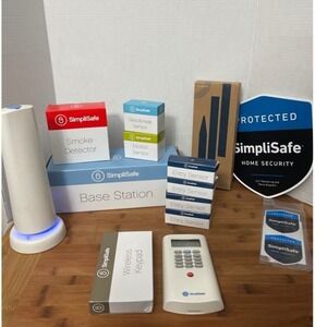 SimpliSafe Home Security System Bundle Base Station Keypad Sensors Smoke Det